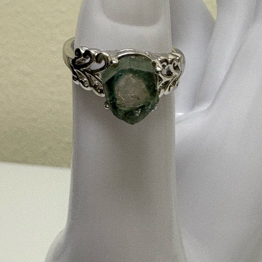 Artisan Watermelon Tourmaline Silver Ring